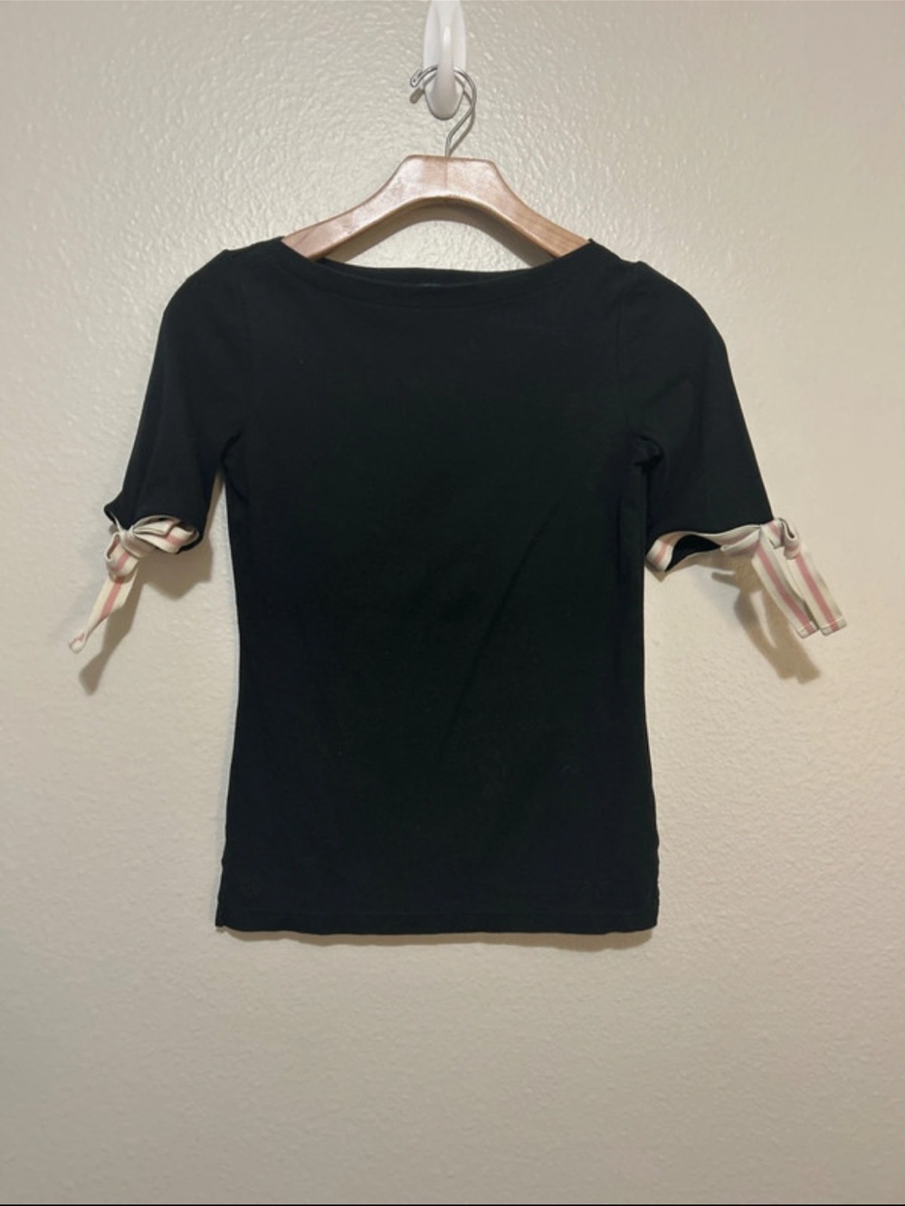 Ralph Lauren  Short-Sleeve Women’s Top with Striped bows on sleeves